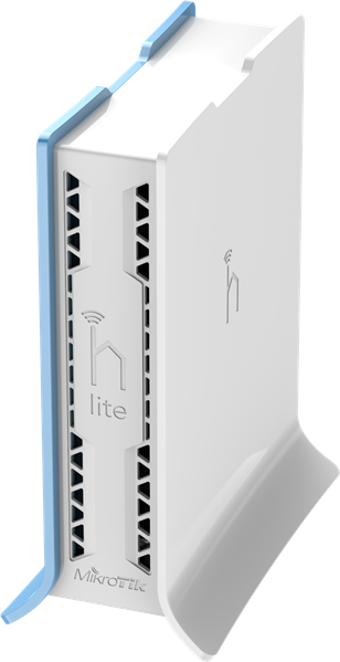 Фото MikroTik hAP lite with 650MHz CPU, 32MB RAM, 4xLAN, built-in 2.4Ghz 802.11b/g/n 2x2 two chain wireless with integrated antennas, RouterOS L4, tower case, PSU