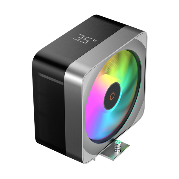 Фото Ocypus Delta A40 EX BK Digital, 120mm ARGB FAN, Top Display Panel, 4 HEAT PIPES, 4-PIN PWM, 500-1800 RPM, 29DBA, HYDRO BEARING, LGA115X/1200/1700/18XX, AM4/AM5