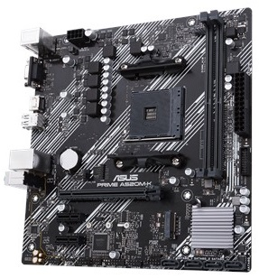 Фото ASUS PRIME A520M-K, AM4, A520, 2*DDR4, 2*DDR4, 4*SATA, 1*M.2, 4*USB 3.2, 2*USB 2.0, 1*PCIx16, 2*PCIx1, D-Sub+HDMI, mATX; 90MB1500-M0EAY0