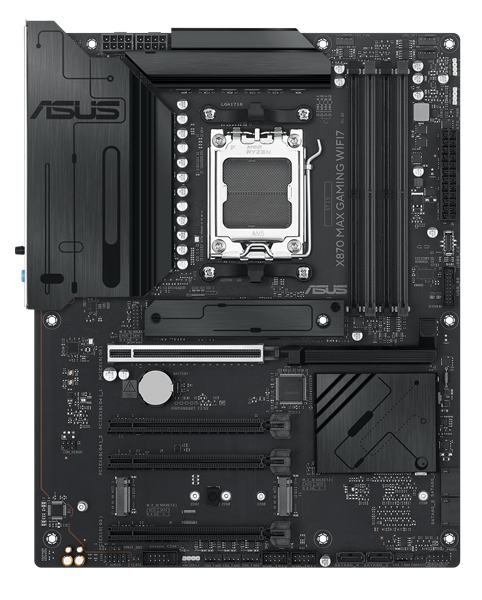 ASUS X870 MAX GAMING WIFI7, AM5, X870, 4*DDR5, 4*SATA, 3*M.2, 4*USB 3.2, 4*USB 2.0, 2*Type-C, 5*PCIx16, HDMI, ATX; 90MB1LY0-M0EAY0