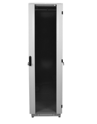 ЦМО Шкаф телекоммуникационный напольный 48U (600  1000) дверь стекло, чёрный
