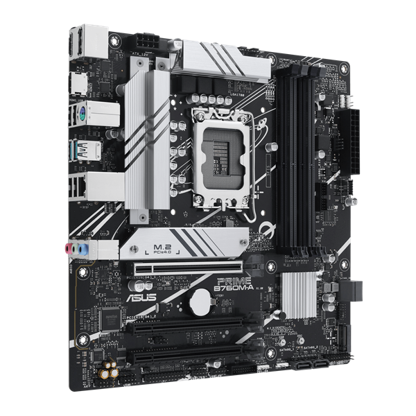 Фото ASUS PRIME B760M-A-CSM, LGA1700, B760, 4*DDR5, 4*SATA, 2*M.2, 2*USB 3.2, 4*USB 2.0, 3*PCIx16, DP+2*HDMI, mATX; 90MB1EK0-M1EAYC