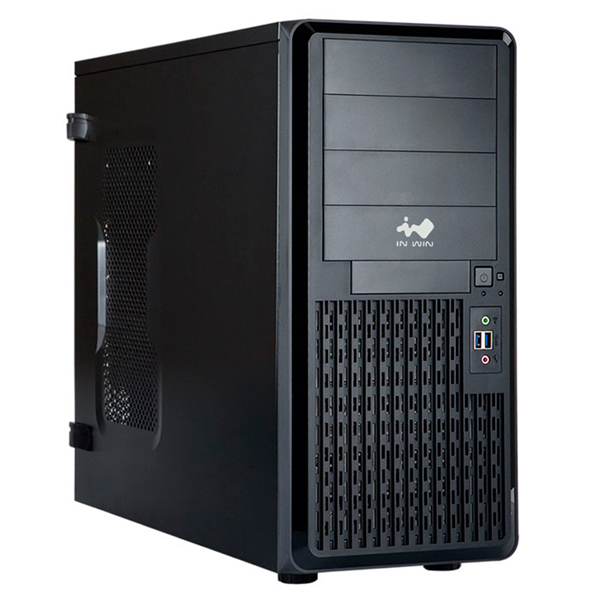Фото Midi Tower InWin PE689 Black 750W P75F 80plus Gold USB3.0*2+A(HD)+front fan 120mm*1+rear fan 120mm*1+ 2*2SATA+1*1SATA+Intrusion Switch/ holes for SL20” RACKMOUNT