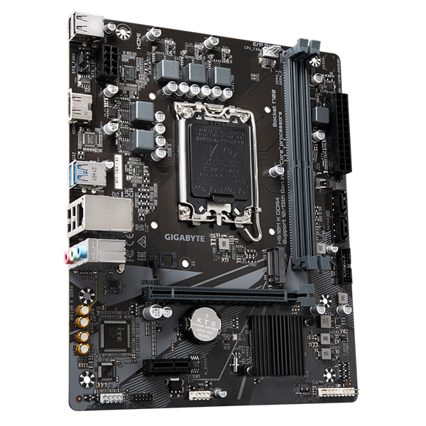 Фото GIGABYTE H610M K DDR4, LGA1700, H610, 2*DDR4, 2*SATA, 1*M.2, 2*USB 3.2, 4*USB 2.0, 1*PCIx16, 1*PCIx1, HDMI, mATX