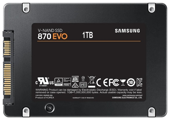 Фото SSD 2.5" 1Tb (1000GB) Samsung SATA III 870 EVO (R560/W530MB/s) (MZ-77E1T0B/EU аналог MZ-77E1T0BW) 1year