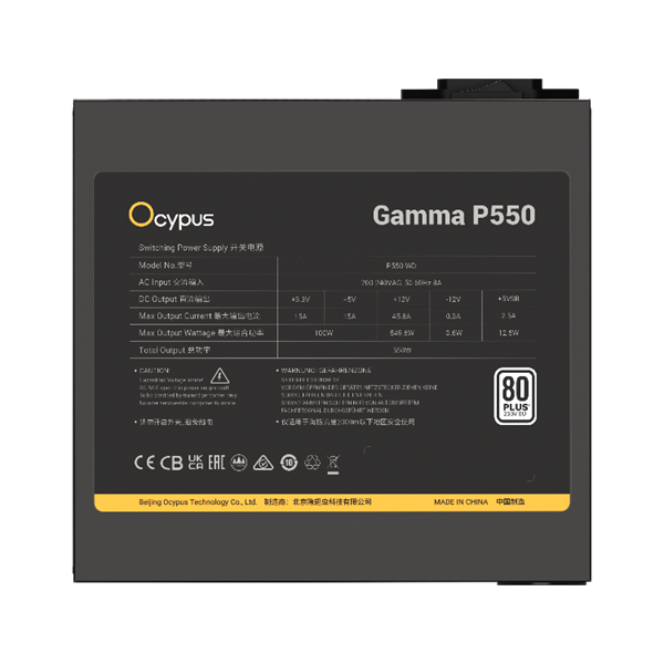 Фото Ocypus Gamma P550, 550W, APFC, 80+, 120mm Fan (P550-W)