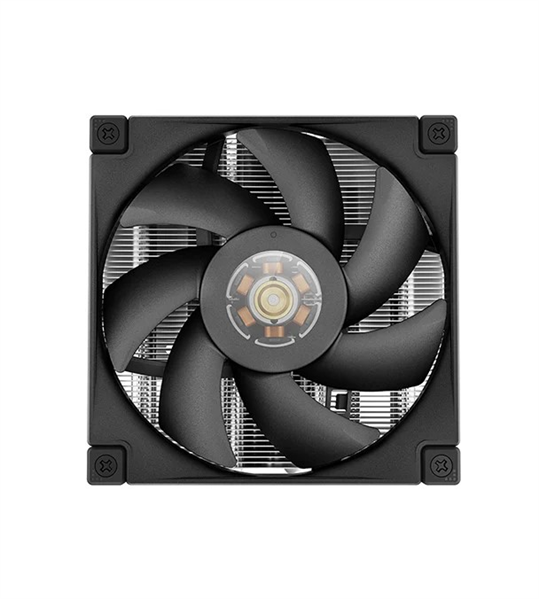 Фото DEEPCOOL AN400 LGA1700/1200/115X/AM5/AM4 низкопрофильный 52,5 mm (27шт/кор, TDP 150W, PWM, Fan 120mm, 4 тепл. Трубок, Copper Base, White LED, черный) RET (R-AN400-BKNNMN-G)