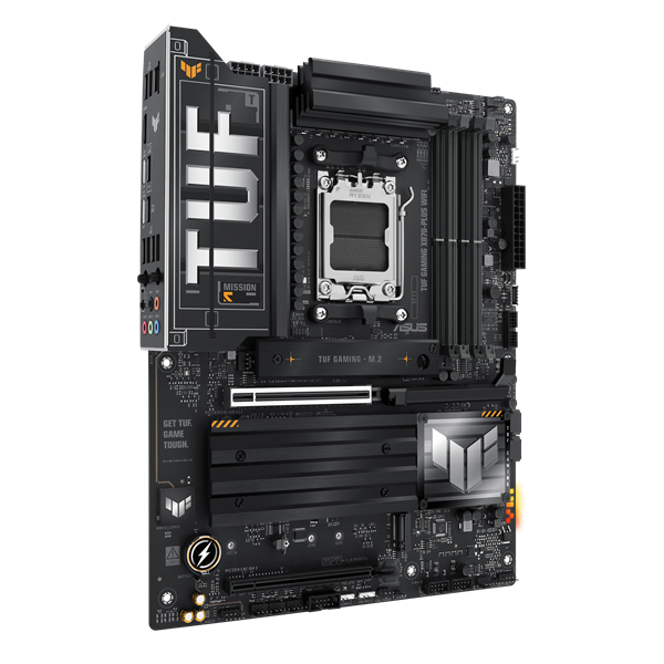 Фото ASUS TUF GAMING X870-PLUS WIFI, AM5, X870, 4*DDR5, 2*SATA, 4*M.2, 1*USB 2.0, 7*USB 3.2, 2*USB4, 2*Type-C, 3*PCIx16, HDMI, ATX; 90MB1IU0-M0EAY0