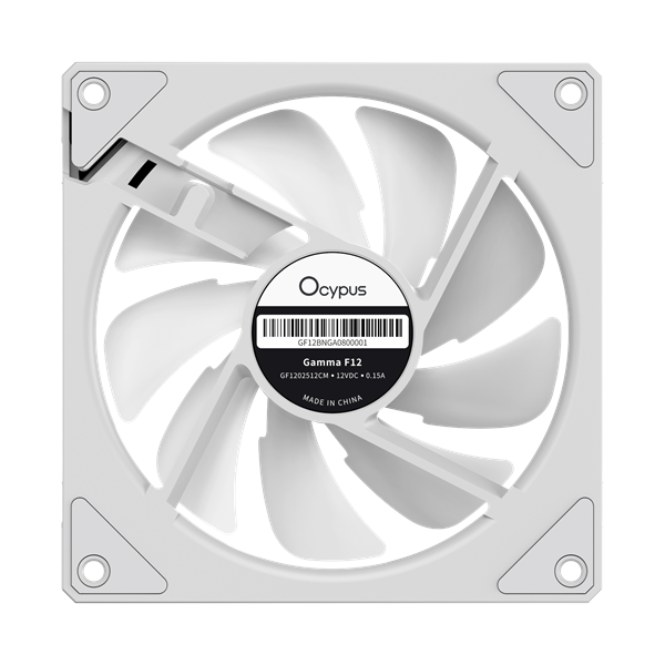 Фото Ocypus Gamma F12 WH ARGB REVERSE BLADE, 120x120x25mm, 4-PIN PWM, 800-1600 RPM, 31 DBA MAX, HYDRO BEARING