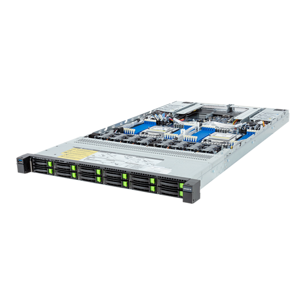 Gigabyte Server Platform R183-Z94 Rev.3x / 1U / 2xAMD (9004/9005) / 2xHS / 24xDIMM / 12xSFF NVME/SAS/SATA + 3xM.2 PCIe Gen3 / 2x1GbE / 2xOCP 3.0 / 2xFHHL / 2x1600W / Rails / 1Y