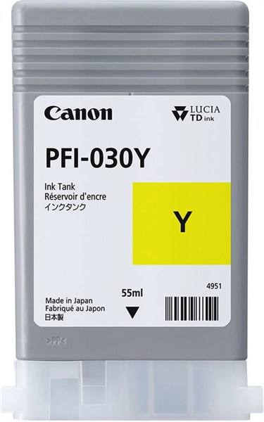 Canon PFI-030Y желтый для imagePROGRAF TA-20, TA-30, TM-240, TM-340 (55мл)