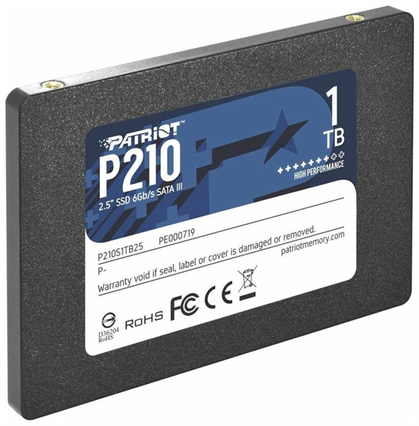 Фото Patriot SSD P210 1TB SATA3 2.5" R520/W430 TBW 480TB 3D NAND