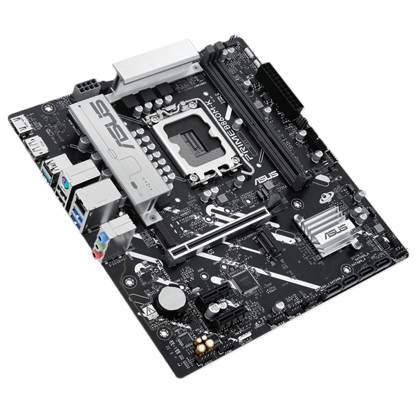 Фото ASUS PRIME B860M-K, LGA1851, B860, 2*DDR5, 4*SATA, 2*M.2, 3*USB 3.2, 3*USB 2.0, 1*PCIx16, 2*PCIx1, DP+HDMI, mATX; 90MB1JT0-M0EAY0