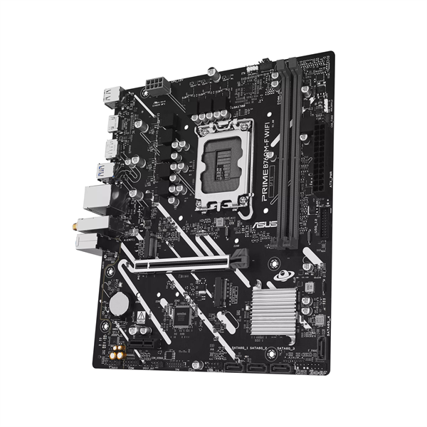 Фото ASUS PRIME B760M-F WIFI, LGA1700, B760, 2*DDR5, 4*SATA, 2*M.2, 4*USB 3.2, 2*USB 2.0, 1*PCIx16, 1*PCIx1, HDMI+DP, mATX; 90MB1N00-M0EAY0