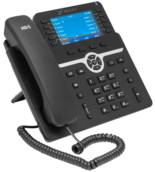Фото Flat-Phone B10: 20 SIP-аккаунтов, 2 порта 10/100/1000BASE-T (RJ-45), ЖК-дисплей, PoE, РЕЕСТР