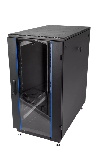 ЦМО Шкаф телекоммуникационный напольный 18U (600x800) дверь стекло, цвет чёрный