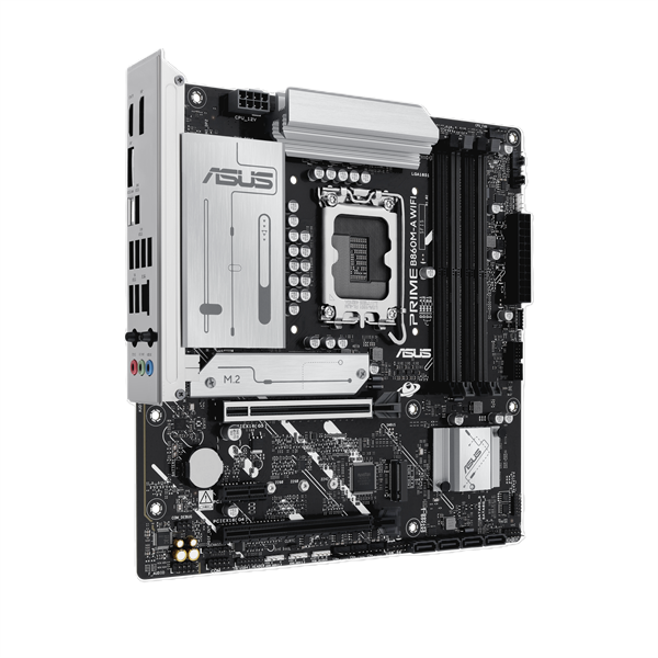 Фото ASUS PRIME B860M-A WIFI, LGA1851, B860, 4*DDR5, 4*SATA, 2*M.2, 2*USB 3.2, 4*USB 2.0, Type-C, 2*PCIx16, 1*PCIx1, 2*DP+HDMI, mATX; 90MB1JY0-M0EAY0