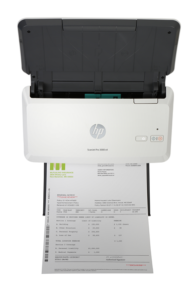 Фото HP ScanJet Pro 3000 s4 (CIS, A4, 600 dpi, USB 3.0, ADF 50 sheets, Duplex, 40 ppm/80 ipm, (replace L2753A))