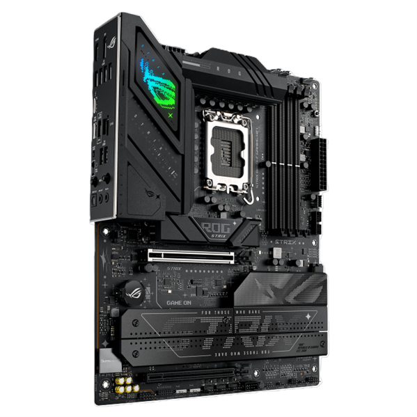 Фото ASUS ROG STRIX B860-F GAMING WIFI, LGA1851, B860, 4*DDR5, 4*SATA, 4*M.2, 7*USB 3.2, Type-C, 2*PCIx16, DP+HDMI, ATX; 90MB1JG0-M0EAY0