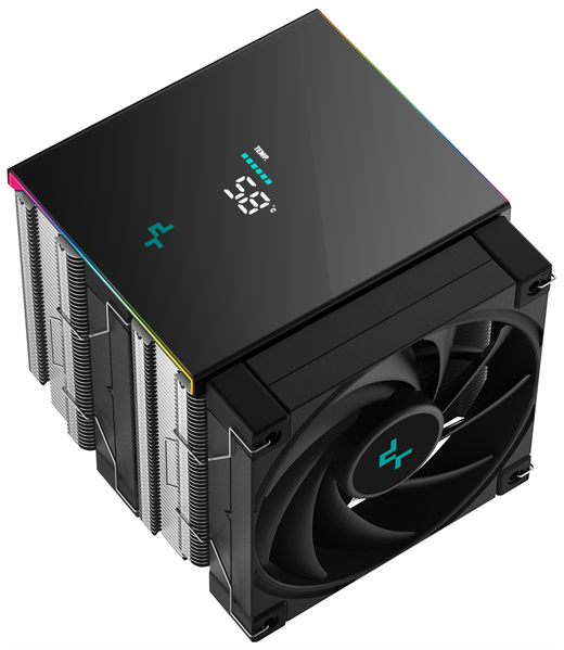 Фото DEEPCOOL AK620 DIGITAL SE LGA20XX/1700/1200/115X/AM5/AM4 (9шт/кор, TDP 260W, PWM, DUAL Fan 120mm, 6 тепл. трубок, ARGB, черный) RET (R-AK620-BKADMN-GJD)