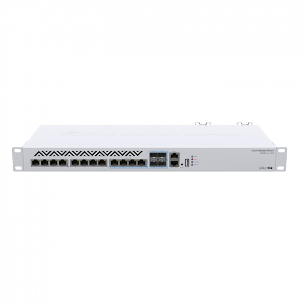 MikroTik Cloud Router Switch 312-4C+8XG-RM with 8 x 1G/2.5G/5G/10G RJ45 Ethernet LAN, 4x Combo ports (1G/2.5G/5G/10G RJ45 Ethernet LAN or 10G SFP+), 1x LAN port for management, RouterOS L5 or SwitchO