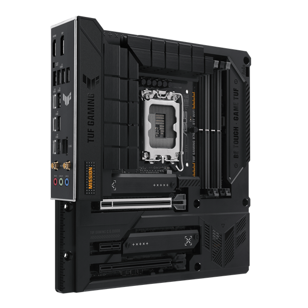 Фото ASUS TUF GAMING B760M-BTF WIFI, LGA1700, B760, 4*DDR5, 4*SATA, 3*M.2, 5*USB 3.2, 4*USB 2.0, Type-C, 2*PCIx16, 1*PCIx1, DP+HDMI, mATX; 90MB1G50-M0EAY0