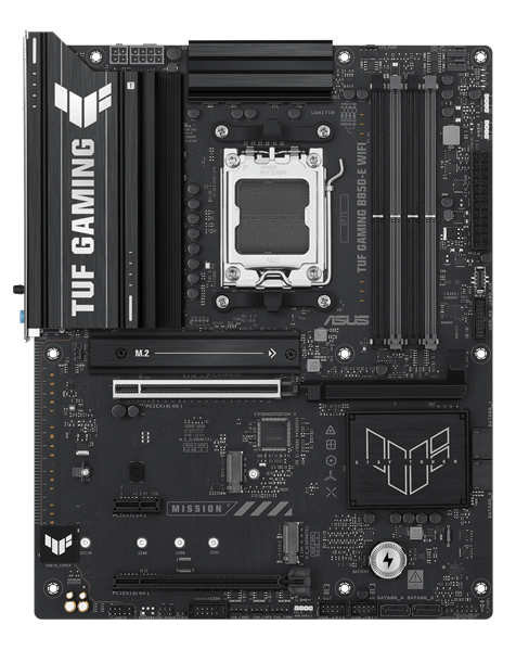 ASUS TUF GAMING B850-E WIFI, AM5, B850, 4*DDR5, 4*SATA, 3*M.2, 4*USB 3.2, 3*USB 2.0, Type-C, 3*PCIx16, 1*PCIx1, DP+HDMI, ATX; 90MB1L20-M0EAY0