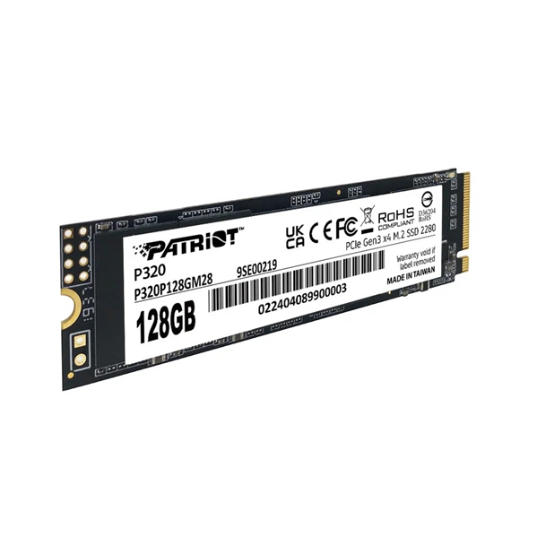 Фото Patriot SSD P320 128GB M.2 2280 NVMe PCIe 3.0 x4 R1600/W1000 TBW 60TB 3D NAND