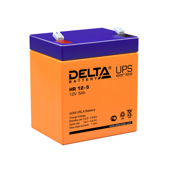 Delta Аккумуляторная батарея для ИБП HR 12-5 (12V / 5Ah) (4614010180008)