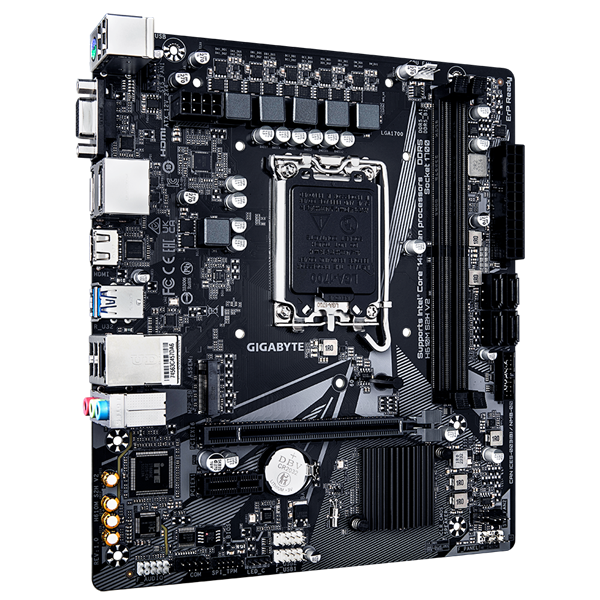 Фото GIGABYTE H610M S2H, LGA1700, H610, 2*DDR5, 4*SATA, 1*M.2, 2*USB 3.2, 4*USB 2.0, 1*PCIx16, 1*PCIx1, D-Sub+HDMI+2*DP, mATX