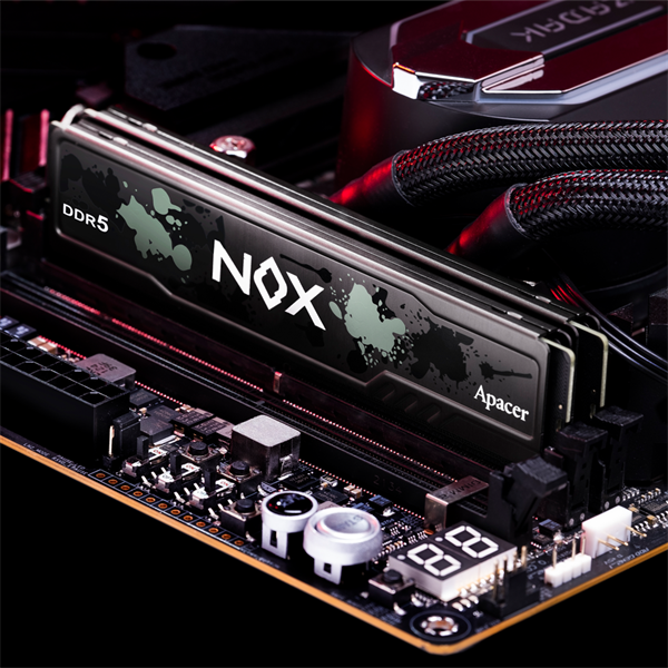 Фото Apacer DDR5 16GB 5600MHz DIMM NOX Black Gaming Memory (PC5-44800) CL40 1.25V (Retail) 2048*8 Heat Sink (Retail) 3 years (AH5U16G56C522MBAA-1)