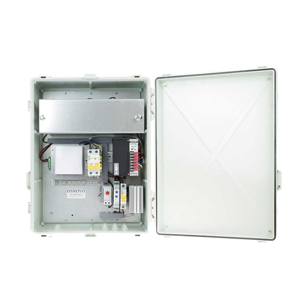 OSNOVO SW-80402-WLU(port 90W) Уличный управляемый (L2+) PoE коммутатор на 6 портов с термостабилизацией и резервным питанием (АКБ - 7Ач). Порты: 4 x GE (10/100/1000Base-T) с PoE (до 90W) + 2 x GE SFP
