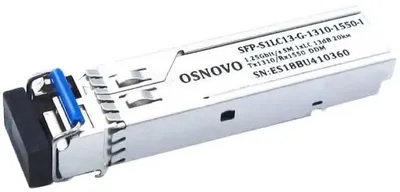 OSNOVO SFP-S1LC13-G-1310-1550-I Оптический SFP Модуль промышленный. Одно волокно Single Mode. Скорость: до 1,25 Гбит/c. Тип разъема: LC. Оптический бюджет: 13дБ. Расстояние передачи - до 20км. Рабочая