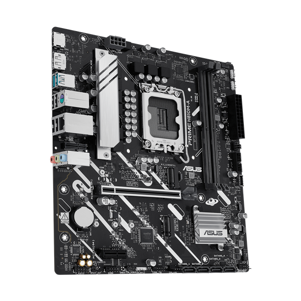 Фото ASUS PRIME H810M-A-CSM, LGA1851, H810, 2*DDR5, 4*SATA, 2*M.2, 2*USB 3.2, 4*USB 2.0, 1*PCIx16, 1*PCIx1, HDMI+DP, mATX; 90MB1KK0-M0EAYC
