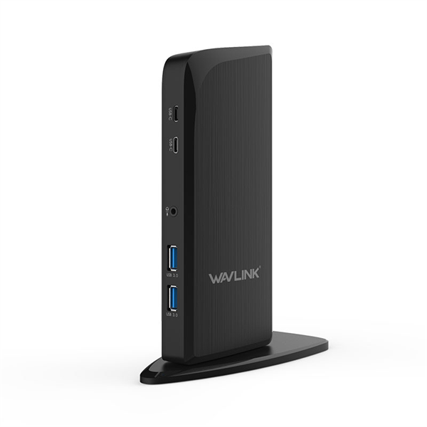 Docking Station WAVLINK USB-C&USB3.0 Universal with 65W PowerDelivery Include 20V/5A PowerAdapter/4xUSB3.0/2xUSB-C/1xHDMI 4K 30HZ/1xHDMI 2K 50HZ/1xDVI/DVItoVGA adapter/1xGigabit LAN/1xAudio In/Out