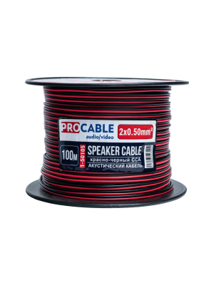 Акустический кабель 2х0.5 мм² красно-черный