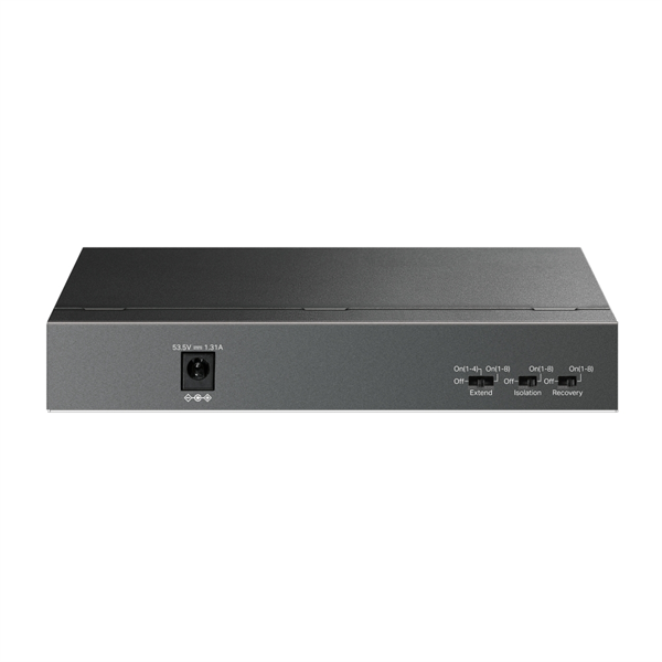 Фото TP-Link LS109P, 9-Port 10/100 Mbps Desktop Switch with 8-Port PoE+, 63 W, 250m