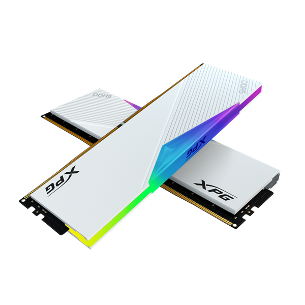 Фото ADATA LANCER RGB DDR5 DIMM 32GB 6400MHz 2*16GB 32-39-39 1.4V WHITE DUAL COLOR BOX