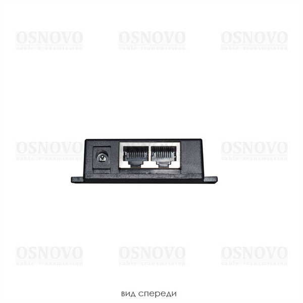 Фото OSNOVO Midspan-1/P1 Пассивный PoE-инжектор/PoE-сплиттер. Предназначен для питания оконечных сетевых устройств. Напряжение PoE - до 57V(конт. 4,5 (+), 7,8 (-)). Fast Ethernet. Максимальный ток - 1A. По