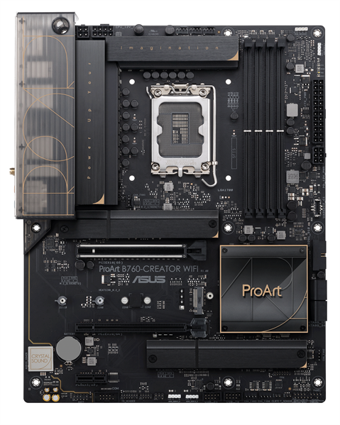 ASUS PROART B760-CREATOR WIFI, LGA1700, B760, 4*DDR5, 4*SATA, 3*M.2, 4*USB 3.2, 4*USB 2.0, Type-C, 2*PCIx16, 1*PCIx1, DP+HDMI, ATX; 90MB1FY0-M1EAY0