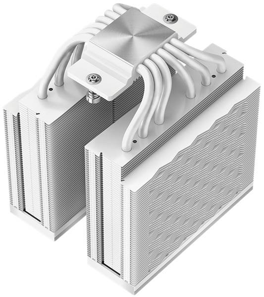 Фото PCCooler RZ620 WH, 2x120mm FAN, 6 HEAT PIPES, 4-PIN PWM, 500-2200 RPM, 32 DBA, FDB BEARING, LGA 1851/1700/1200/115X, AMD AM5/AM4