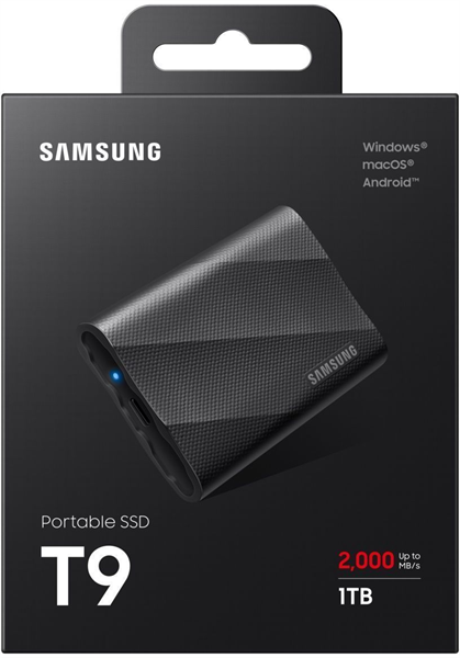 Фото SSD Samsung T9 External 1Tb BLACK USB 3.2 Type-C (MU-PG1T0B/WW) 1year