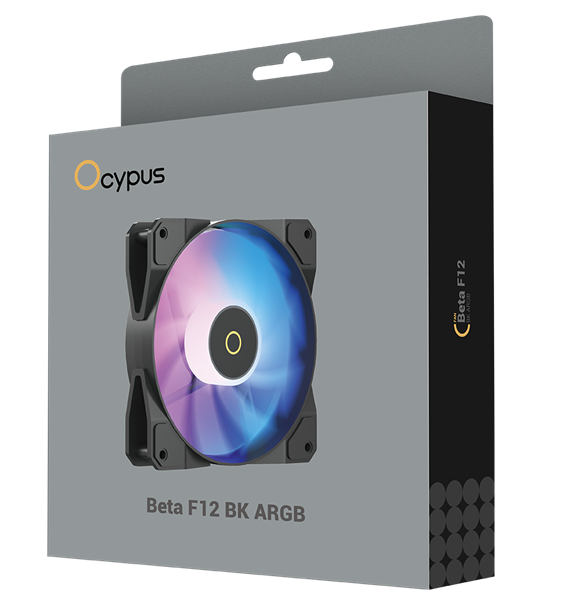 Фото Ocypus Beta F12 BK ARGB, 120x120x25mm, 3-PIN, 800-1600 RPM, 29 DBA MAX, HYDRO BEARING