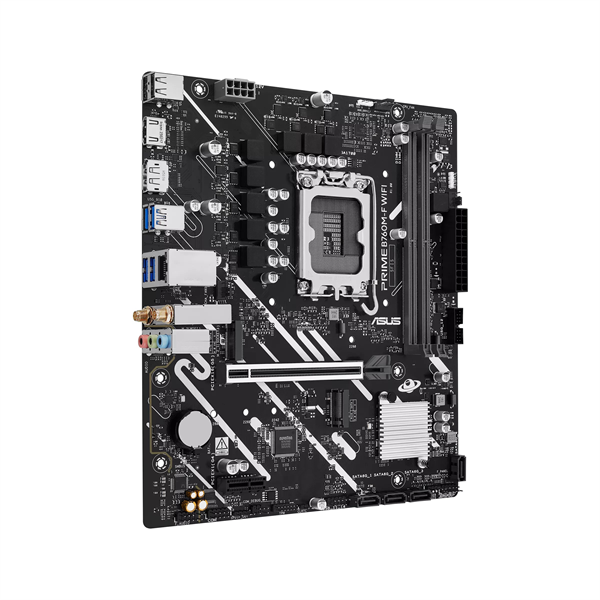 Фото ASUS PRIME B760M-F WIFI, LGA1700, B760, 2*DDR5, 4*SATA, 2*M.2, 4*USB 3.2, 2*USB 2.0, 1*PCIx16, 1*PCIx1, HDMI+DP, mATX; 90MB1N00-M0EAY0