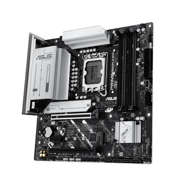 Фото ASUS PRIME B860M-A WIFI, LGA1851, B860, 4*DDR5, 4*SATA, 2*M.2, 2*USB 3.2, 4*USB 2.0, Type-C, 2*PCIx16, 1*PCIx1, 2*DP+HDMI, mATX; 90MB1JY0-M0EAY0