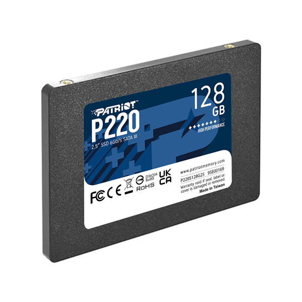 Фото Patriot SSD P220 128GB SATA3 2.5" R550/W480 TBW 60TB 3D NAND