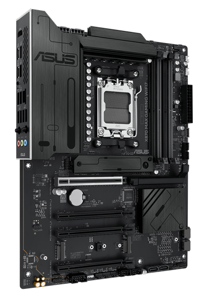 Фото ASUS X870 MAX GAMING WIFI7, AM5, X870, 4*DDR5, 4*SATA, 3*M.2, 4*USB 3.2, 4*USB 2.0, 2*Type-C, 5*PCIx16, HDMI, ATX; 90MB1LY0-M0EAY0