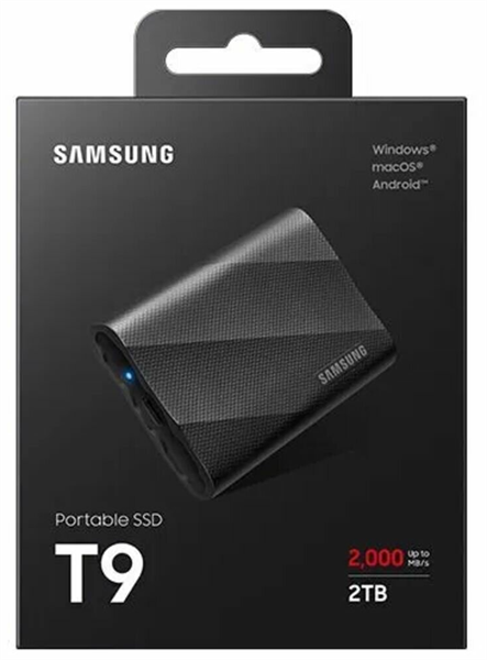 Фото SSD Samsung T9 External 2Tb BLACK USB 3.2 Type-C (MU-PG2T0B/WW) 1year