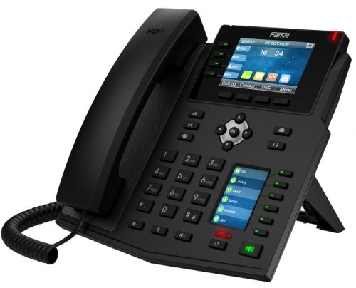 Фото Fanvil X5U, 16 SIP-акк., 3,5", 480x320 Цвет. экран, POE, БП в комп., 2x1 Gbps, BT 4.2, Чёрный
