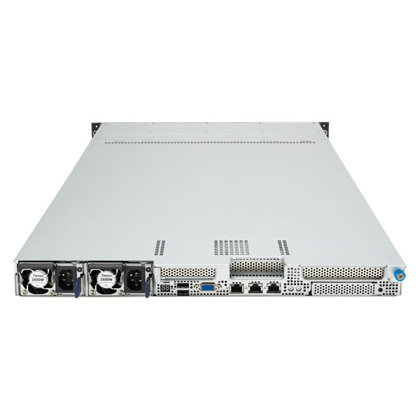 Фото ASUS RS501A-E12-RS4: 1U, 1x AMD EPYC 9004/9005 SP5 (TDP 360–400W), 24x DDR5 RDIMM (up to 3TB), 4x 2.5/3.5 SATA/U.2, 2x M.2 , 3x PCIe 5.0 + OCP 3.0, 2x 1GbE, 2x 1600W PSU
